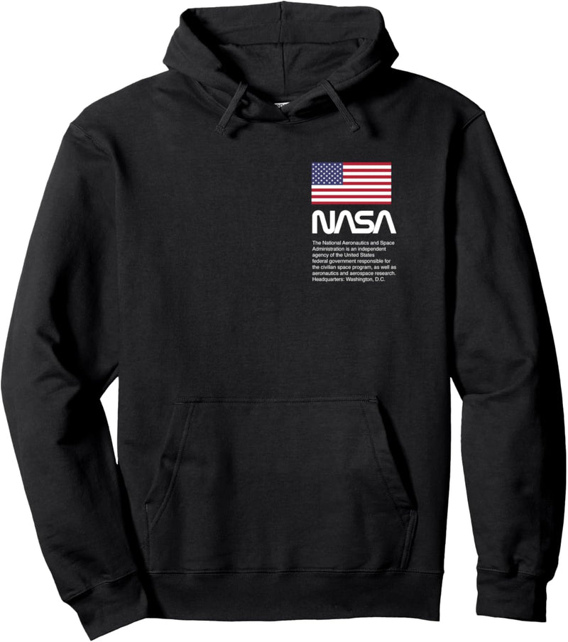 USA Flag NASA Worm Nasa Pullover Hoodie