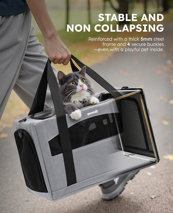 pecute Katzentasche Transporttasche Stabiler Halt Haustier Tragetasche, Transportbox Katze Leicht, F