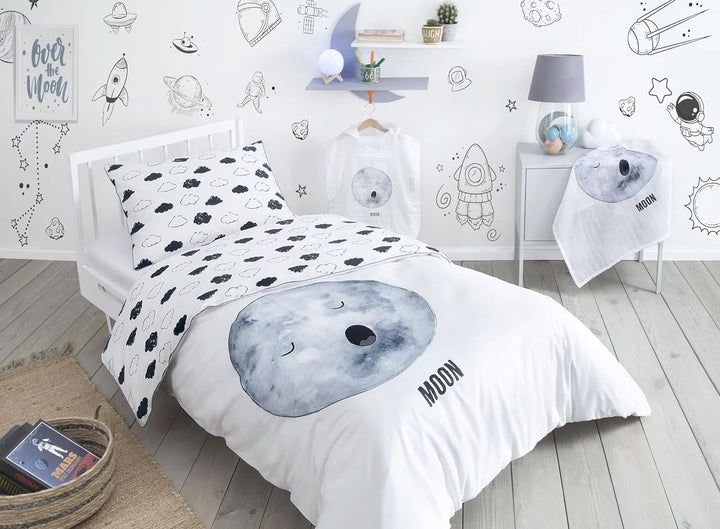 Hibboux 80x80 Cosmic Moon Baby Duvet Cover Set