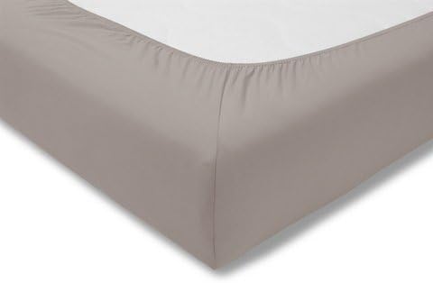 ESTELLA Topper-Spannbetttuch Zwirnjersey | Kiesel | 100x200 cm | passend für Topperhöhen von 7-10 cm