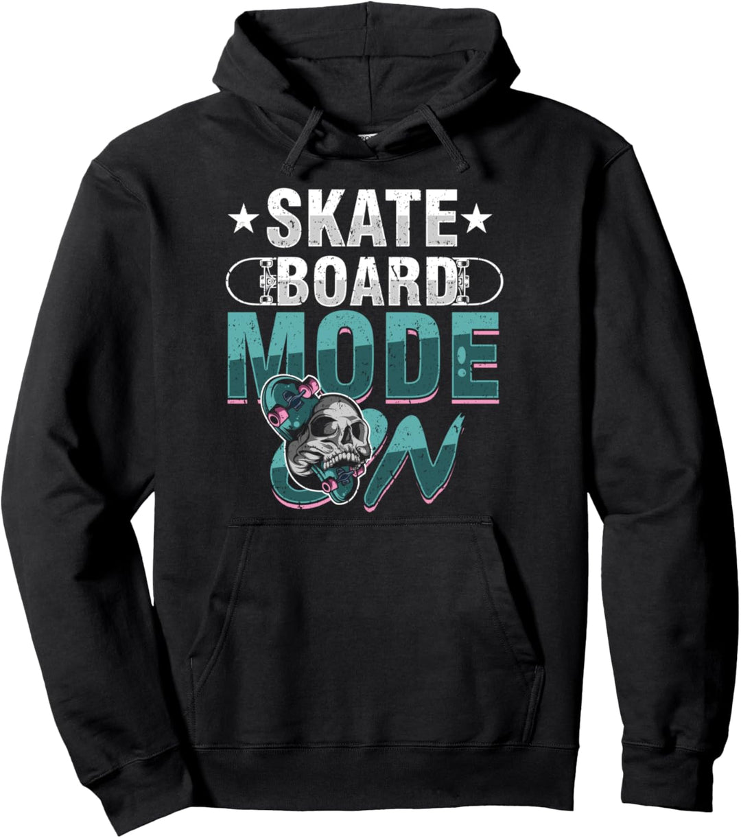 Skateboarder Skull Schädel Modus An On Skaten Geschenk Pullover Hoodie