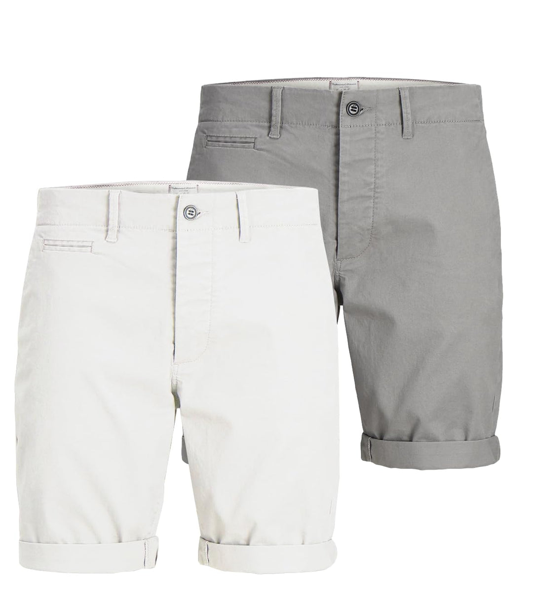 JACK & JONES Herren Shorts S C: White/Ultimate Grey, S C: White/Ultimate Grey