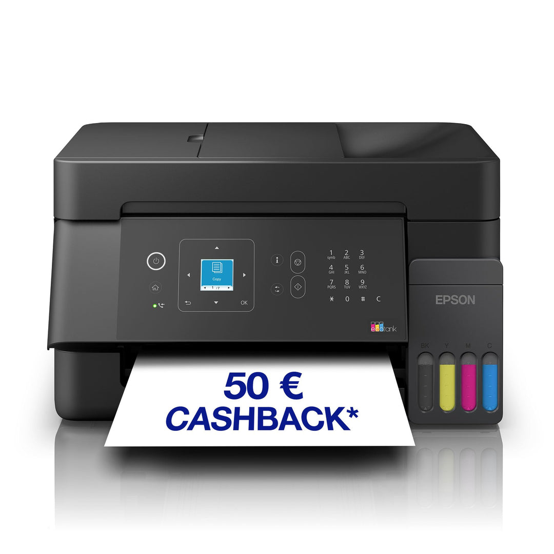 Epson EcoTank ET-4900 | Wi-Fi und Ethernet | A4 | Drucken, Kopieren, Scannen, Faxen | LC-Display | A