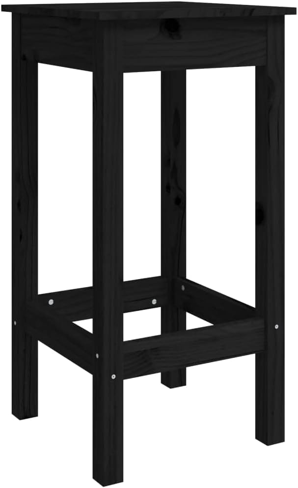 ZQQLVOO Barstühle 2 STK. Schwarz 40x40x78 cm Massivholz Kiefer, Bequemer Polsterstuhl, Stuhl Esszimm
