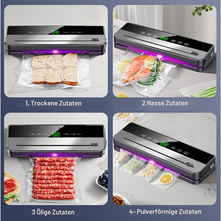 Vakuumiergerät, Vakuumierer, Folienschweissgerät, Abnehmbare Vacuumiergeraet, mit 10 Stück Vakuumier