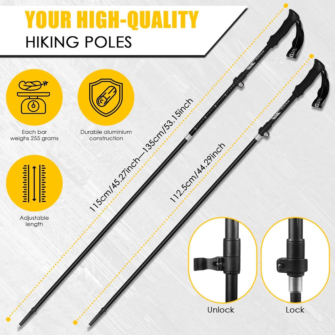MAILLARD Wanderstöcke Faltbar 7075 Aluminium, Nordic Walking Stöcke Verstellbar 115-135cm, Trekkings
