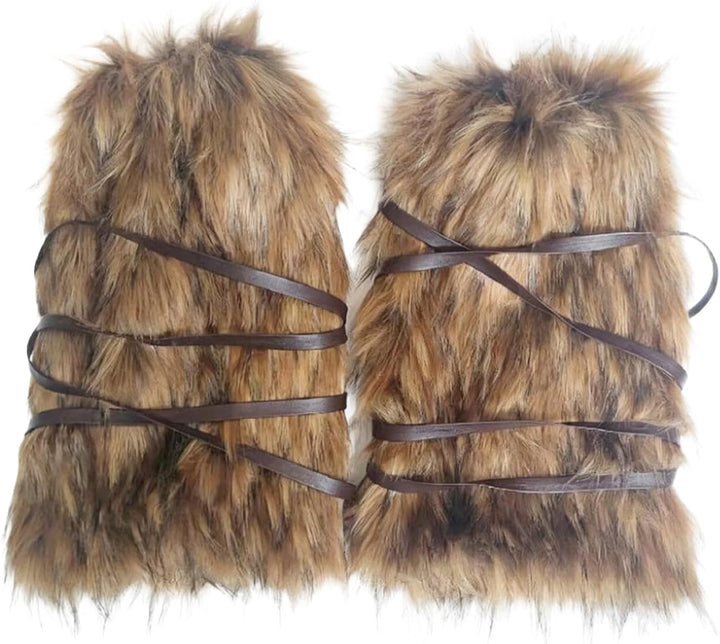 Plüsch Beinwärmer Furry Stulpen Flauschige Leg Warmers Beinstulpen Fell Stulpen für Winterwärmer Kar