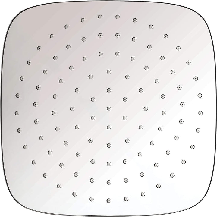 'aquaSu® Kopfbrause Oliva mit 1 Strahlart | eckig | chrom | 25 x 25 cm Sprayplatte | mit Kugelgelenk