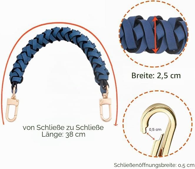 Senral Geflochtener Griff für Neonoe Pochette Eimertasche Top Griff Strap Ersatz Handgemachte Echtle