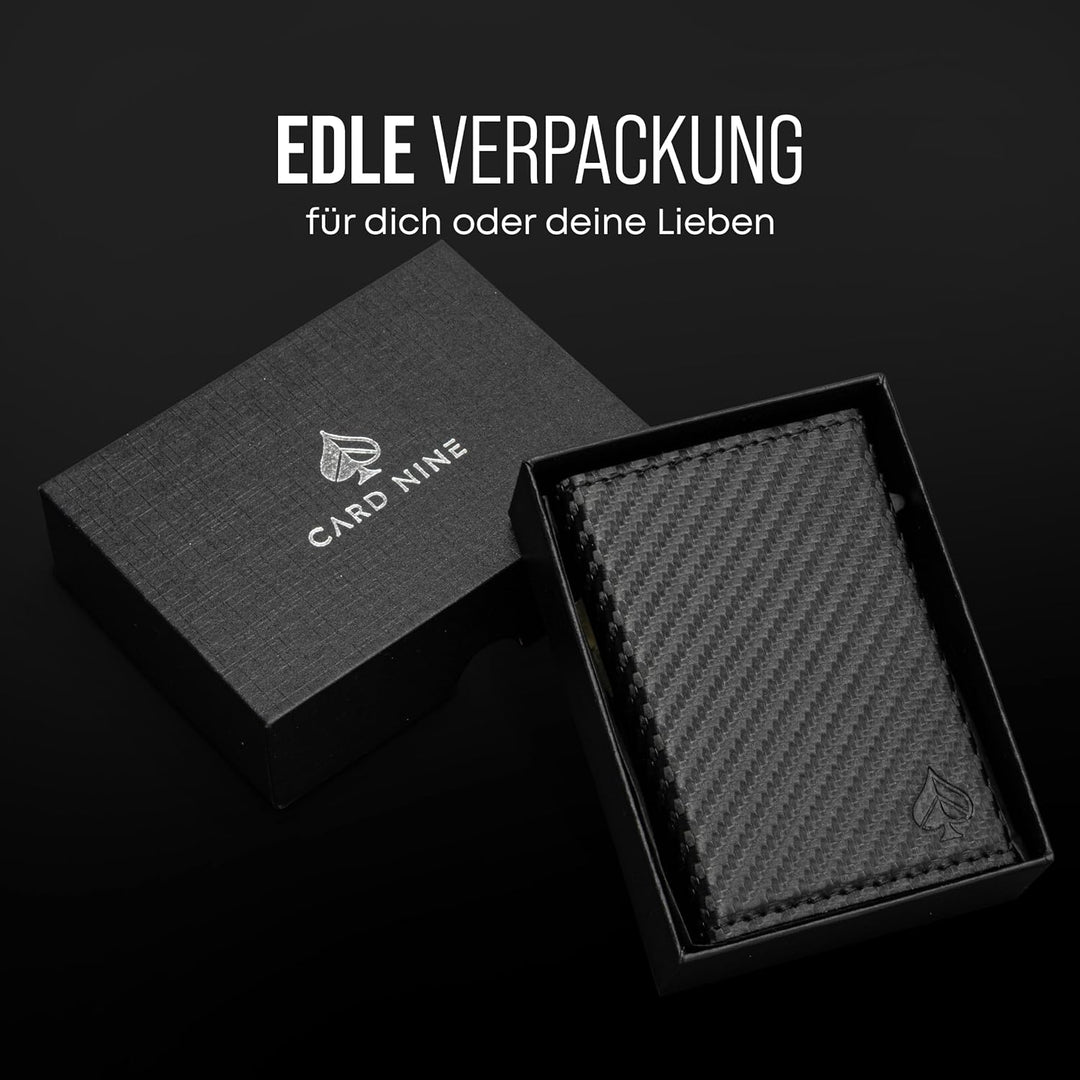 CARD Nine® Kartenetui mit RFID-Schutz - Smart Wallet - Pop-Up-Geldbörse - Cardholder - Portemonnaie