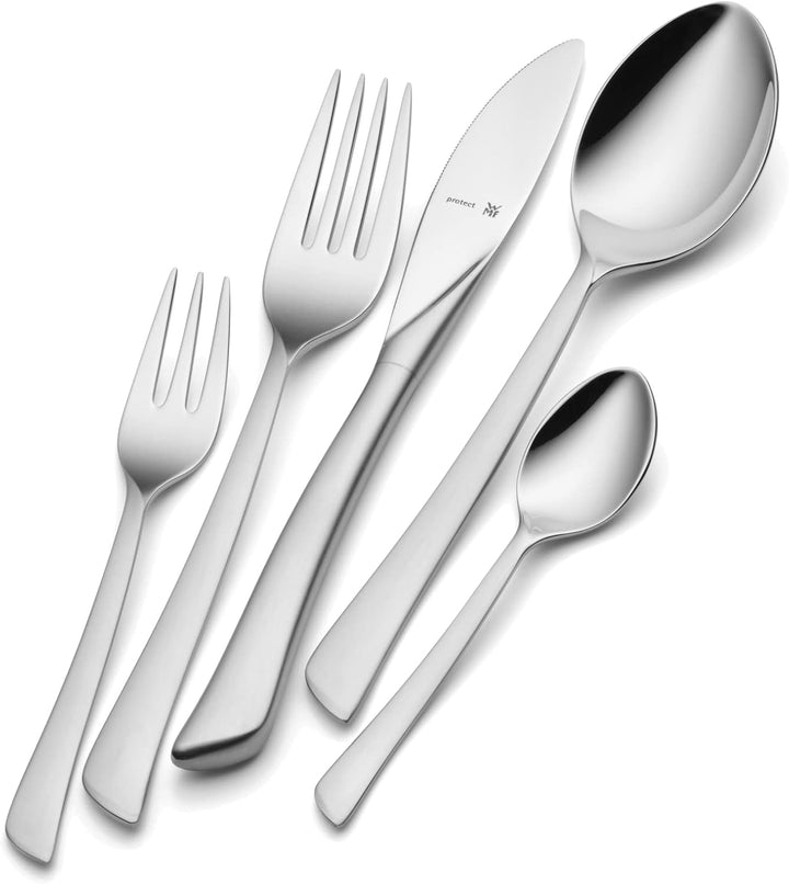 WMF Virginia Edelstahl Besteck Set 6 Personen, Essbesteck Set 30 teilig, Hohlheftmesser, Cromargan p