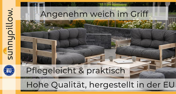 sunnypillow Palettenkissen Auflage Set für Europaletten Indoor und Outdoor Palettenpolster Palettens