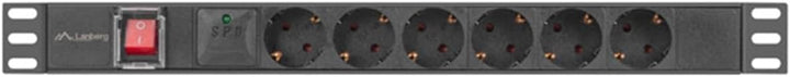 Lanberg PDU 19" 1U 16A 2M 6X SCHUKO OUTLETS Black