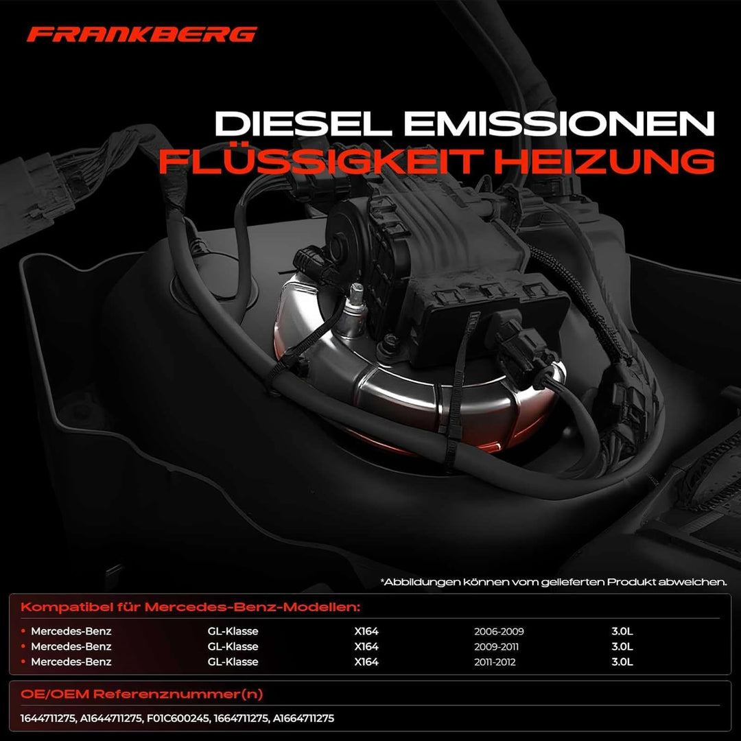 Frankberg Diesel Emissionen Flüssigkeit Heizung für GL-Klasse X164 GL320/GL350 CDI 4matic 3.0L 2006-