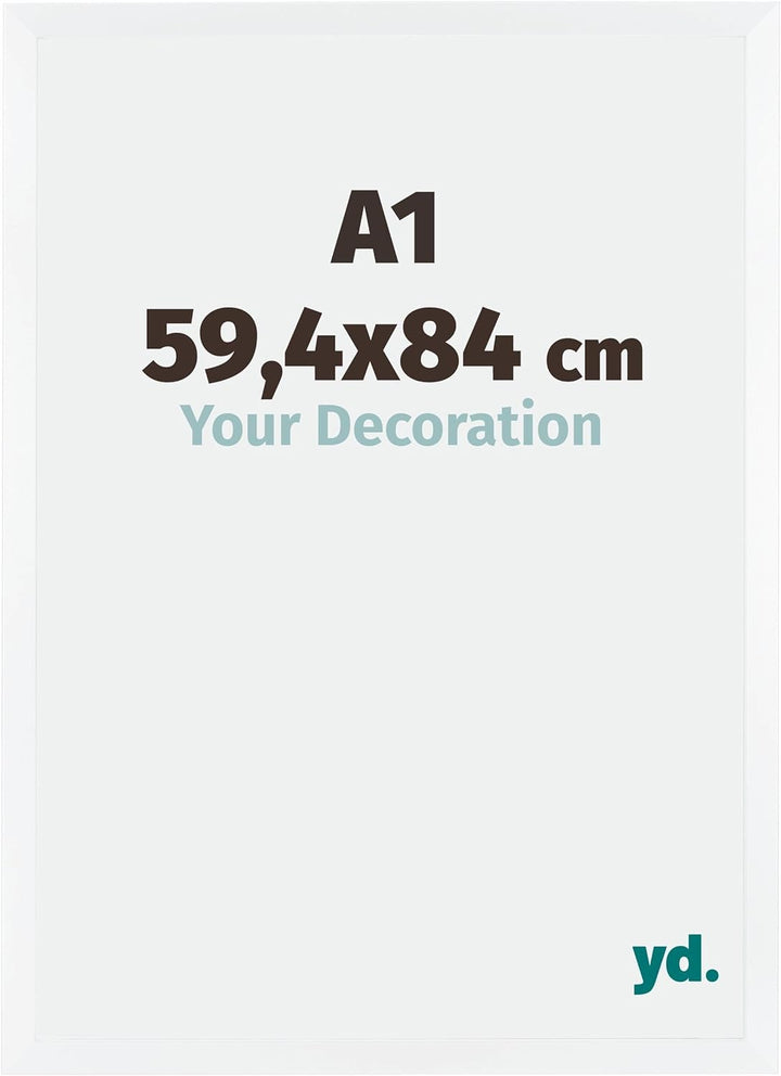 yd. Your Decoration - Bilderrahmen 59,40x84,00 cm - Bilderrahmen aus MDF mit Acrylglas - Antireflex