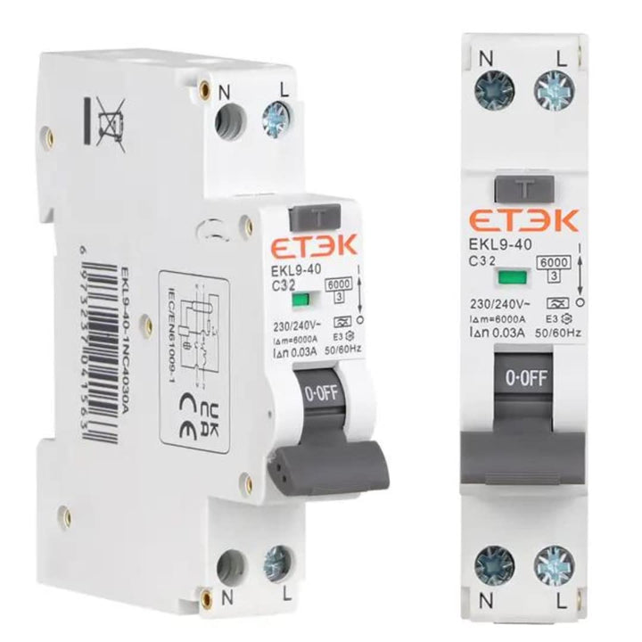 Superimmunisiertes Differential 32A 30mA Klasse A SI, 2P, F+N und 6kA, geringer Raum, RCBO 6KA 1P+N