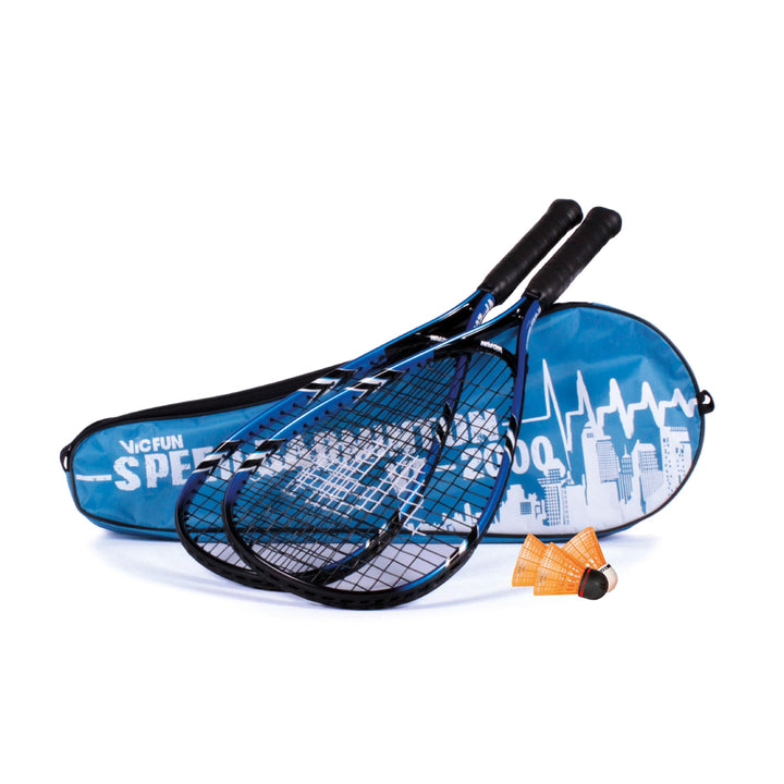 VICFUN Speed Badminton 100 Set versch. Farben Blau/Schwarz Set, Blau/Schwarz Set