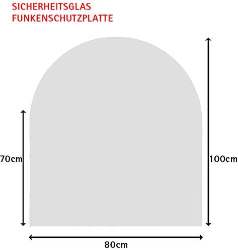 Glasplatte für Kaminofen 100 x 80 cm - Glasscheibe mit 6mm ESG Sicherheitsglas - perfekt geeignet al