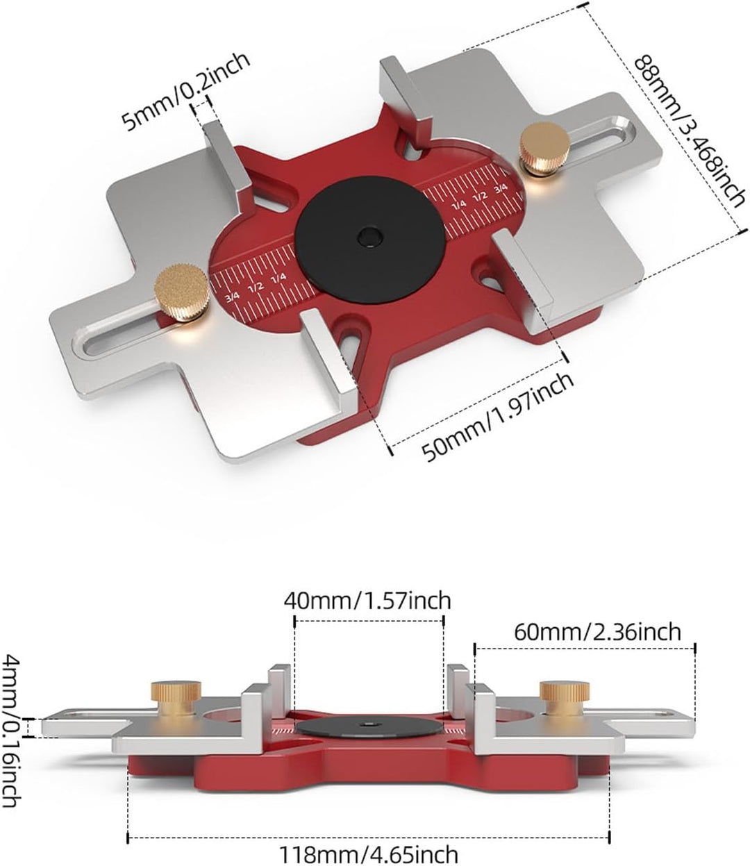 Oberfräse Schlitzhalterung, 2-In-1 Oberfräse Grundplatte Schlitzwerkzeug Schlitzbasis HolzfräSer Nut
