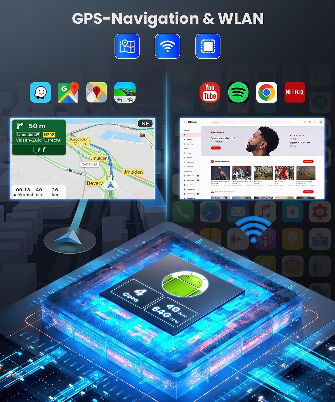 4G+64G Wireless Carplay Android Autoradio für Mercedes Benz ML GL W164 ML350 ML500 GL320 X164 ML280