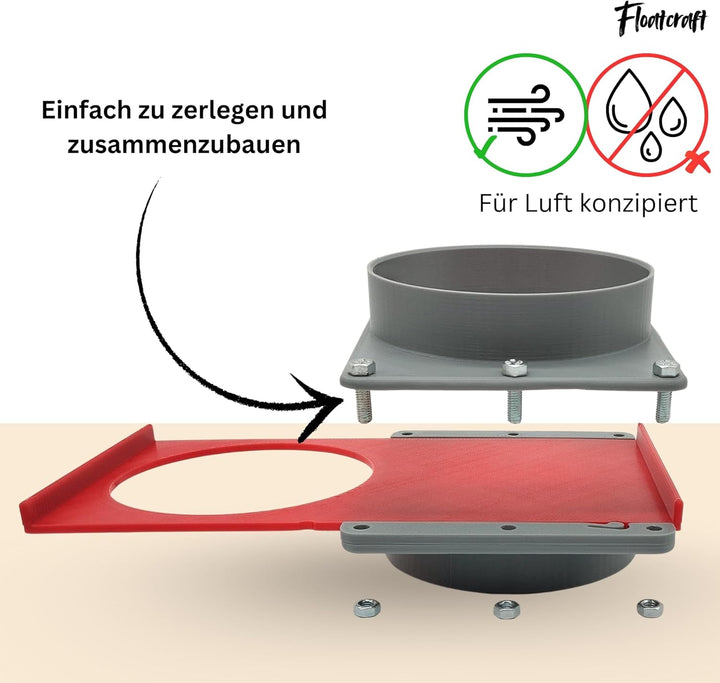Absperrschieber DN100 für HT-Rohre – robustes Blastgate, DN100