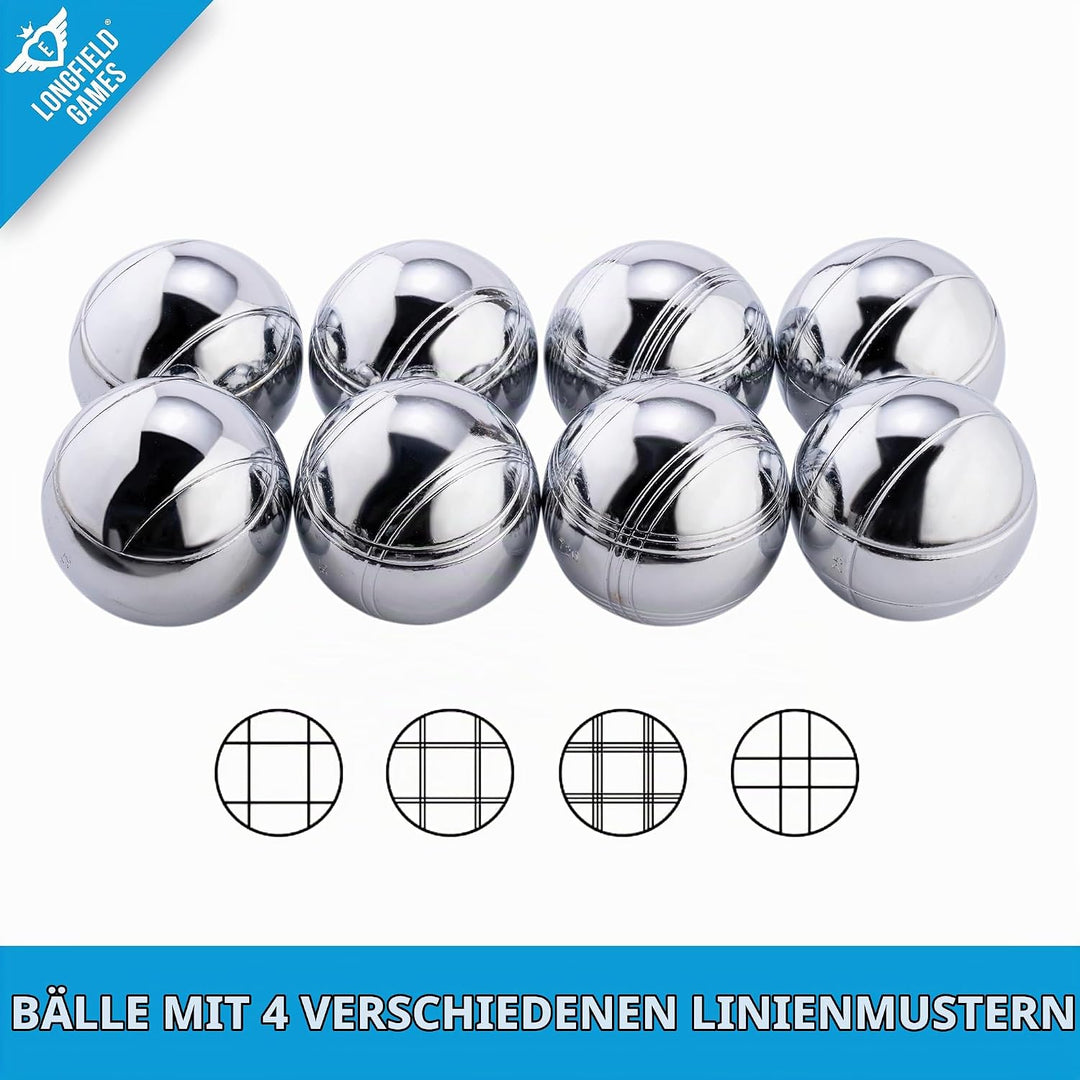 Engelhart - 010206 - Petanque Kugeln Set (8 boulekugel ) Luxus Petanque Spiele - Boules-Set In Holzk