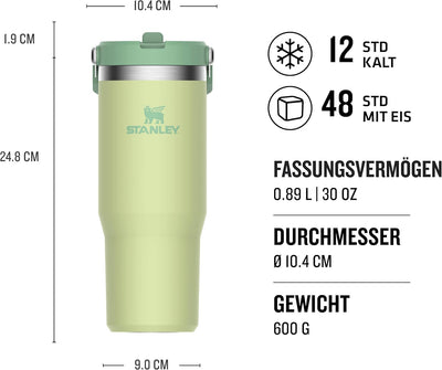 Stanley IceFlow Flip Straw Trinkflasche mit Strohhalm 0.89L - Thermosflasche Hält 12+ Stunden Kalt -