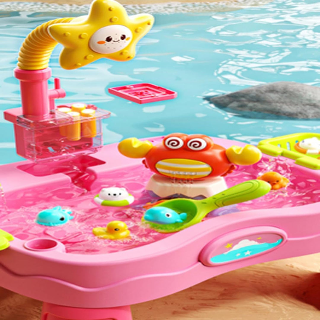 Wasser Aktivitätstisch - Tragbarer Verstellbarer Sommerspielzeug mit Pumpe | Sommer Outdoor Wasser A