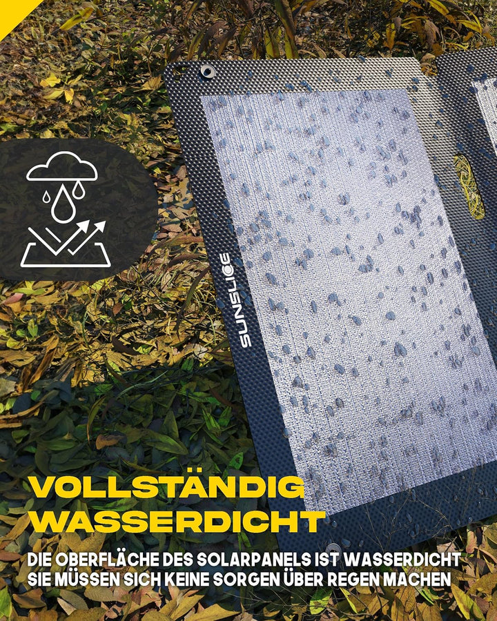 Solar Charger Outdoor, Solarmodul flexibel, Solaranlage Camping, Solar Charger wasserdicht mit leist