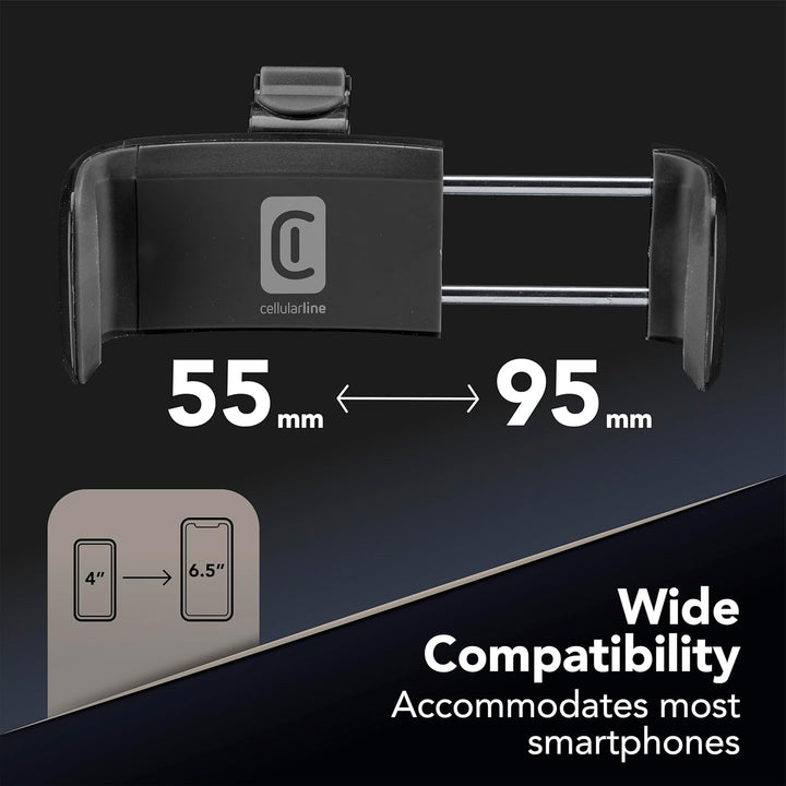 cellularline - Spin AIR - Smartphone Halterung fürs Auto - Kompatibel mit Standard-Luftauslässen - 3