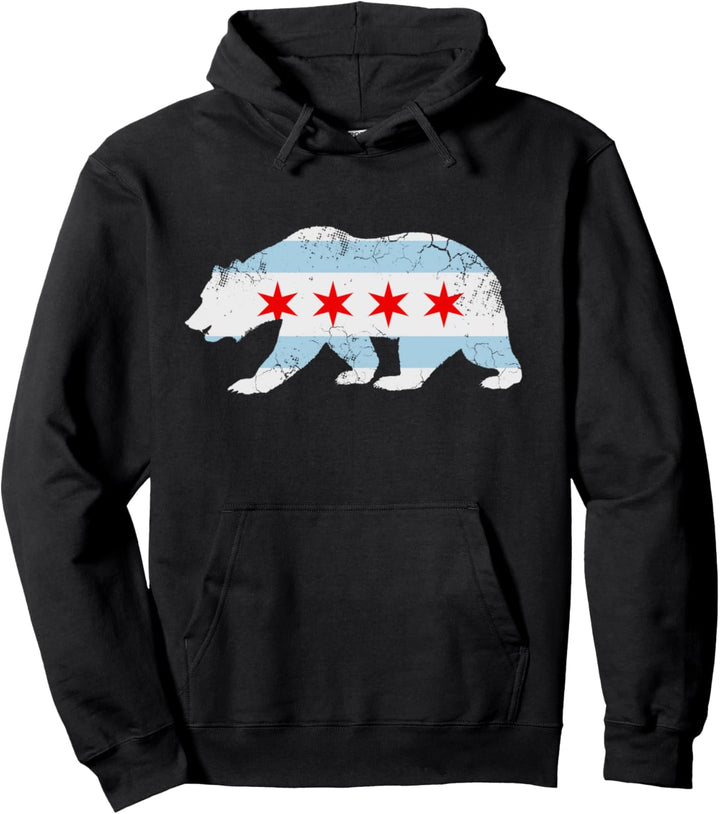 California Bear Chicago Flagge Umpflanzen Family Home Pullover Hoodie