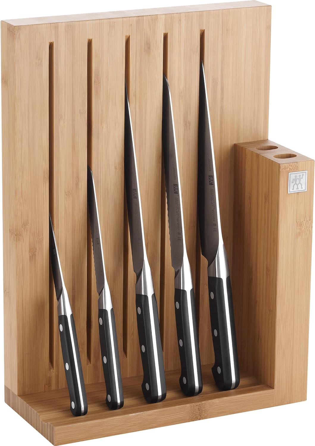 ZWILLING Pro Messerblock,6-tlg., Bambusblock, Messer aus rostfreiem Spezialstahl, 3-Nieten-Design, 1