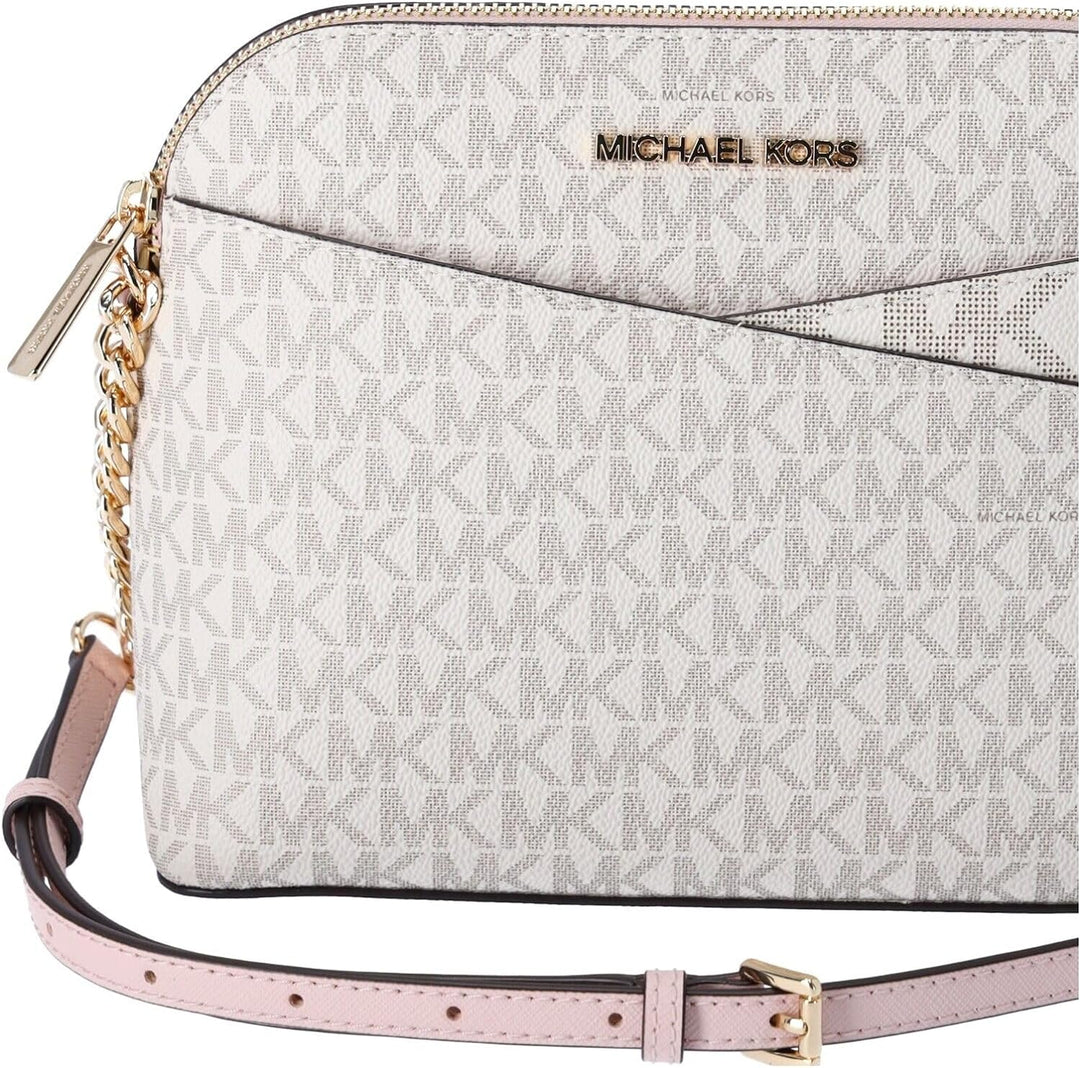 Michael Kors Jet Set Medium Crossbody Leder Handtasche Powder Blush Multi, Powder Blush Multi