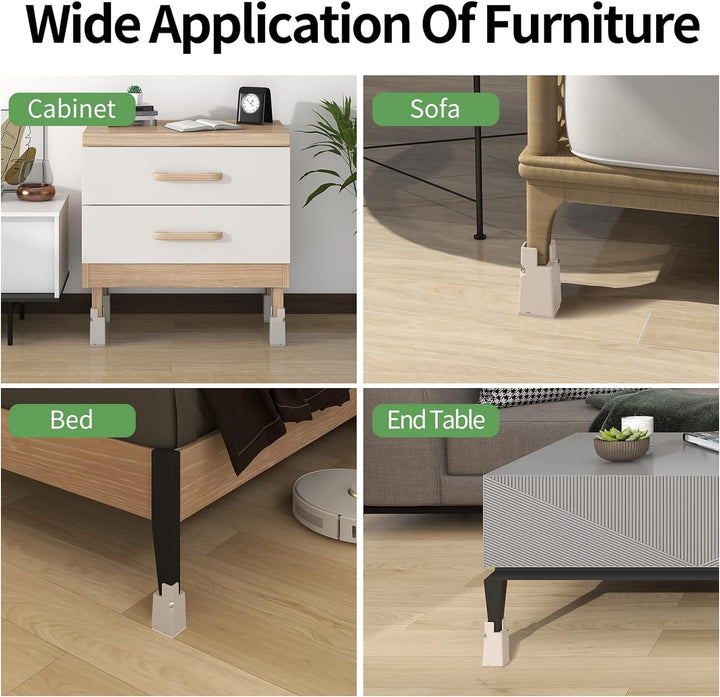 RCHYFEED Verstellbare Betterhöhung Möbelerhöhung 10cm mit Schraubklemme, Gray Betterhöher 4 Zoll Sch
