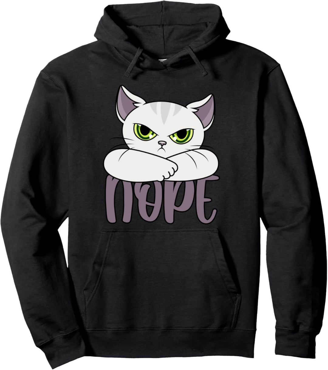 Katze Nope Nein Nö Katzen Kein Bock Katzenbesitzer Geschenk Pullover Hoodie
