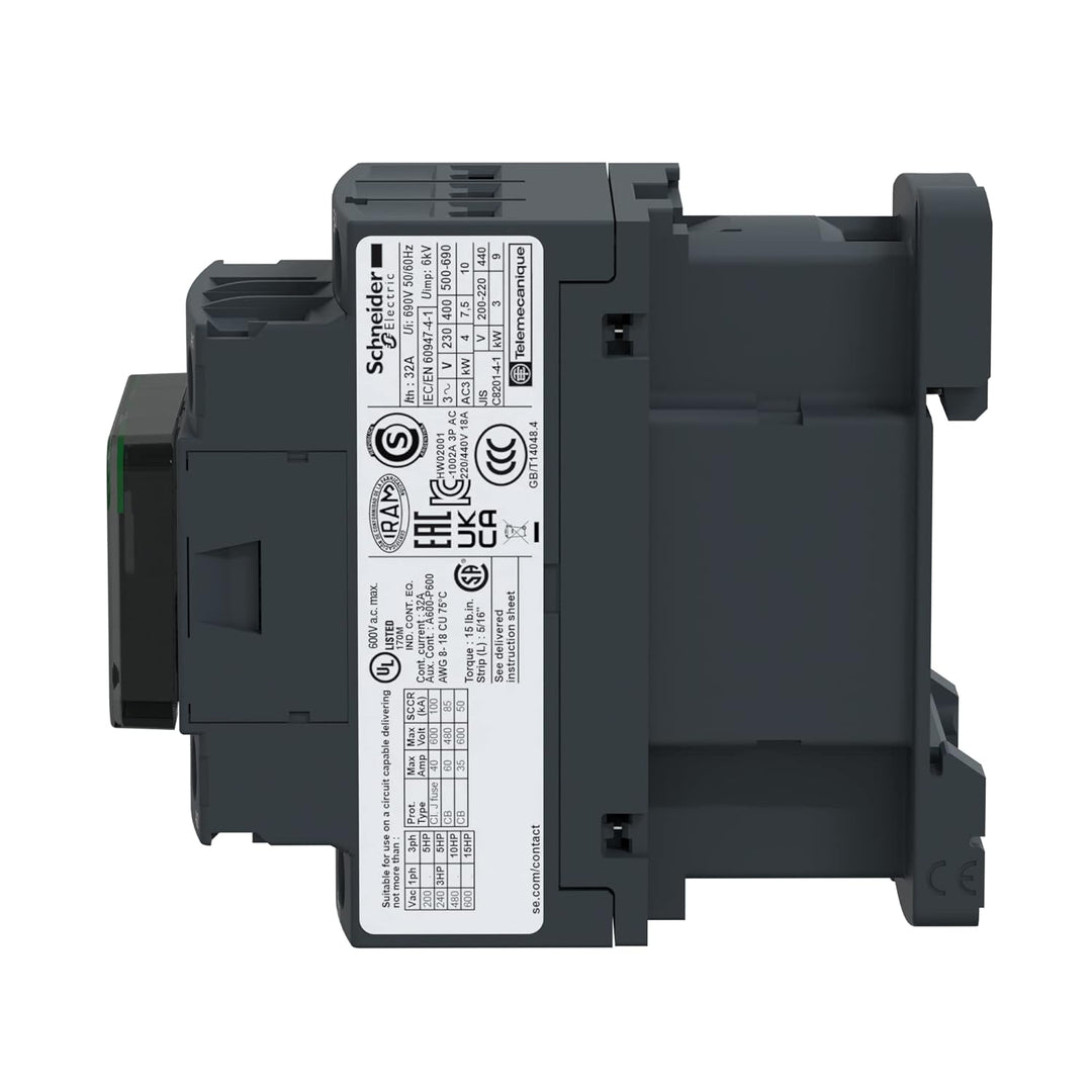 Schneider Electric | LC1D18P7 - Leistungsschütz, 3p+1S+1Ö, 7,5kW/400V/AC3, 18A, Spule 230V 50/60Hz 1