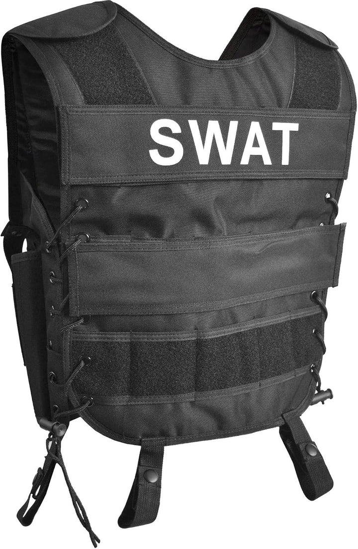 normani Fashingskostümset SWAT Set mit Weste, Rangerhose, Cap, Handschellen und Holster Schwarz XL/L