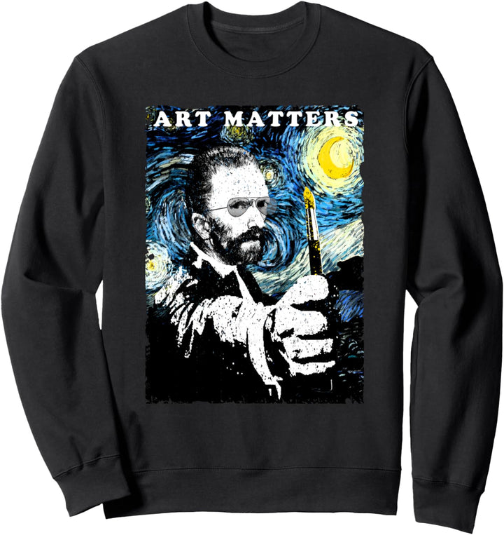 Art Matters Van Gogh Starry Night Distressed Grafik Sweatshirt