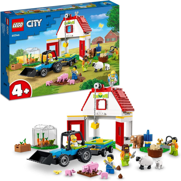 LEGO 60346 City Bauernhof mit Tieren, inkl. Schaf, Schwein, Kuh und mehr sowie Traktor-Spielzeug mit