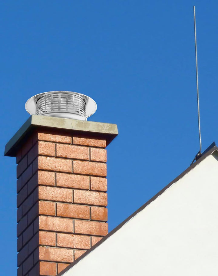 QWORK® 200 MM Regenhaube aus Edelstahl 304, Kaminhaube, Runder Regenhut, Schornsteinabdeckung Ø200,