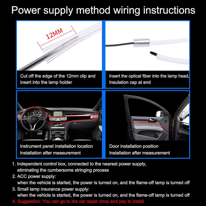 TABEN Umgebungslicht APP Control Auto Atmosphäre Licht Lampe Soft DIY Refit 4m Glasfaserband 64 Farb