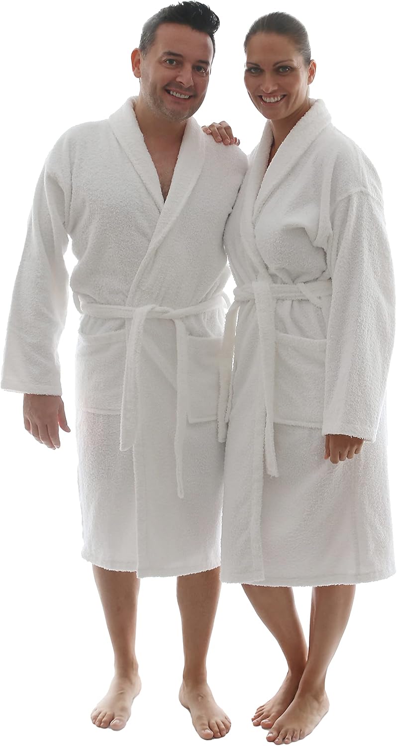 LEBENGOOD Bademantel für Damen, Herren, Unisex, Frottee 100% Baumwolle, Weicher Morgenmantel Dusche,