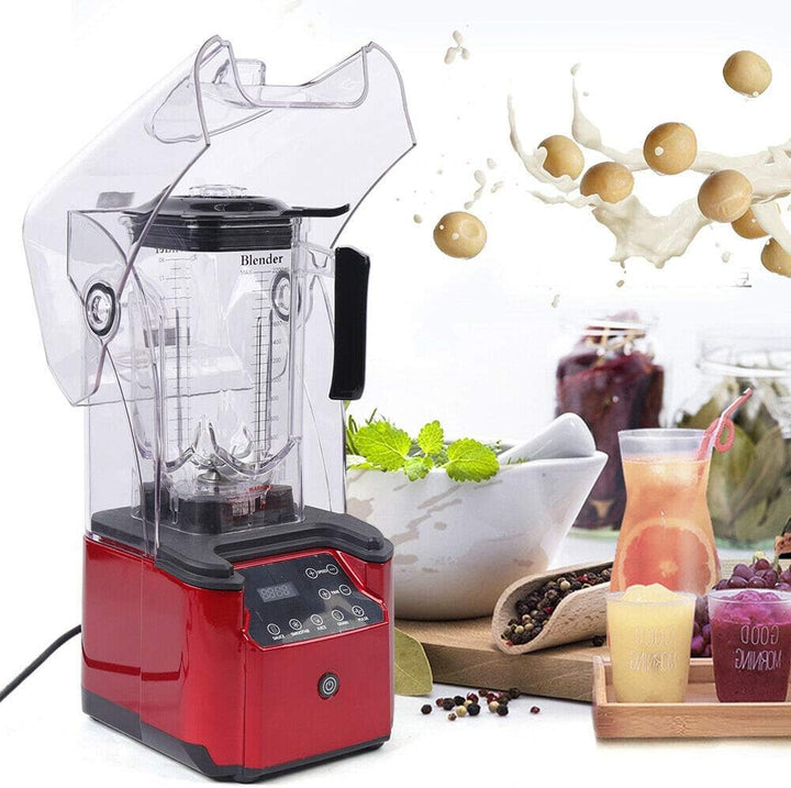 Standmixer 2200W – Leiser Smoothie Maker mit Schallschutzhaube, 2,2L Behälter, 6 Klingen, Touchscree