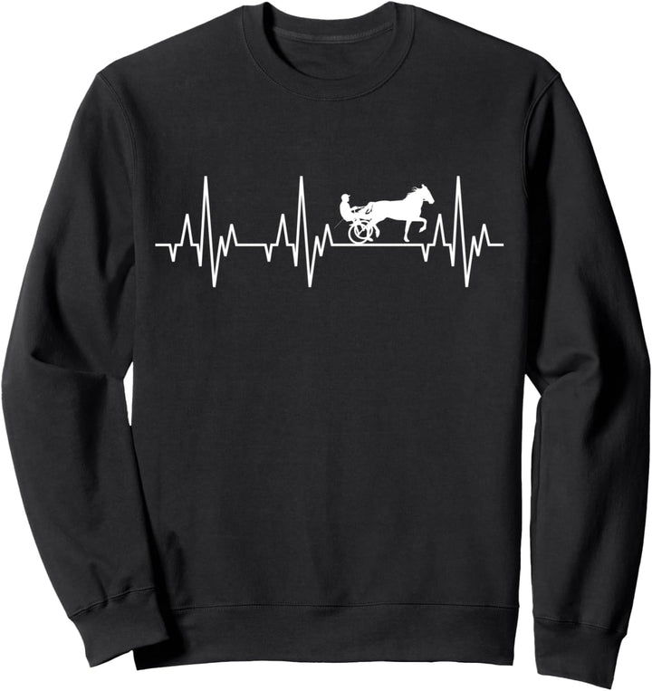 Trabrennen Trabrennsport Trabrennfahrer Herzschlag Lustig Sweatshirt