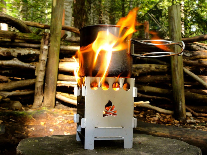 BUSHBOX SET Outdoor-Kocher | Hobo-Kocher | Camping | Holz | Gas | Spiritus | Steckbar | Kompakt | Mi