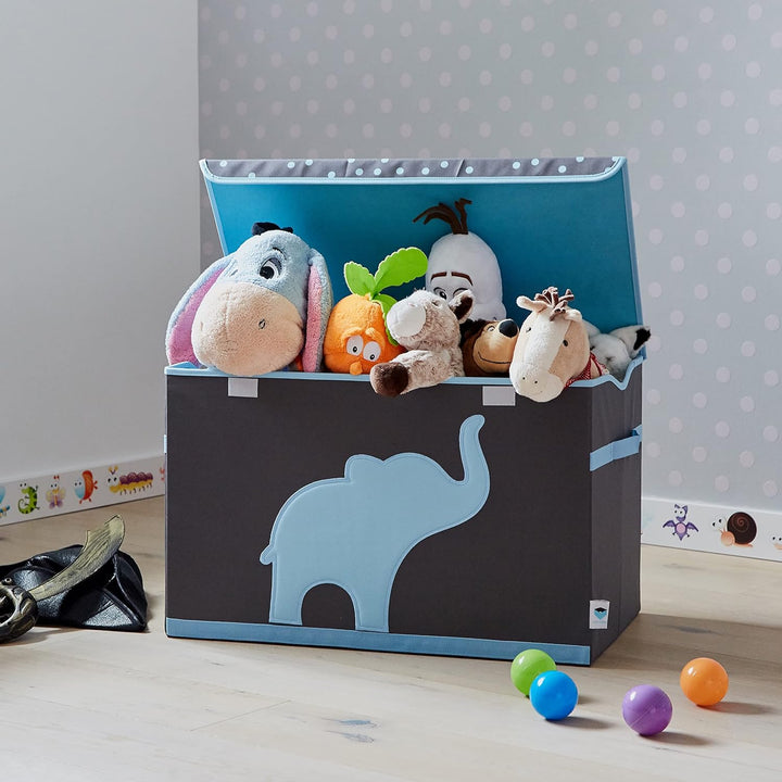 LOVE IT STORE IT Aufbewahrungsbox mit Deckel - Grosse Spielzeugkiste aus Stoff - Verstärkt mit Holz