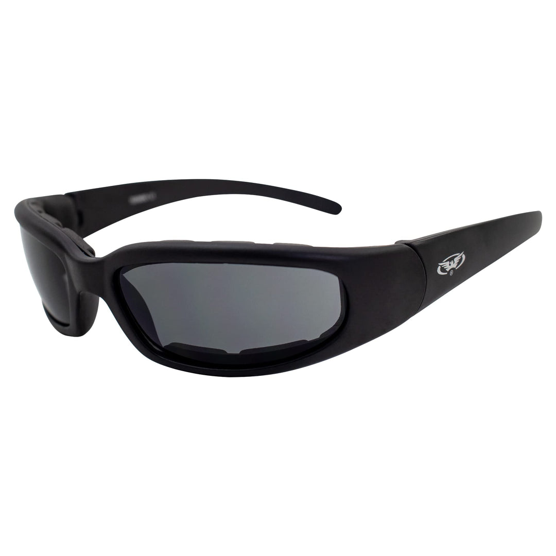 Global Vision Chicago Padded Riding Glasses (Black Frame/Smoke Lens)