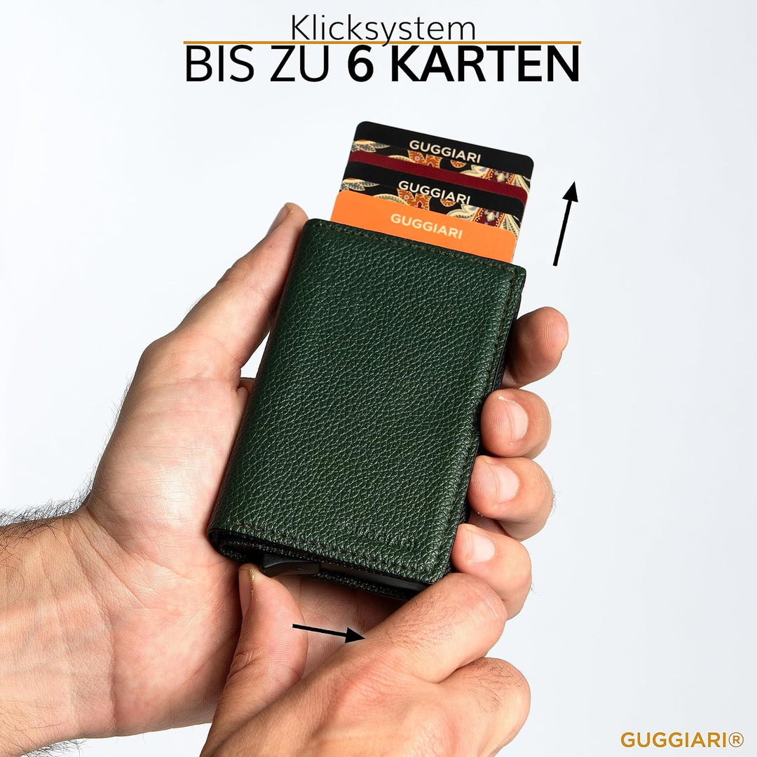 GUGGIARI® Kreditkartenetui - Kartenetui mit Münzfach/Kartenhalter mit Magnetverschluss - Aluminium R
