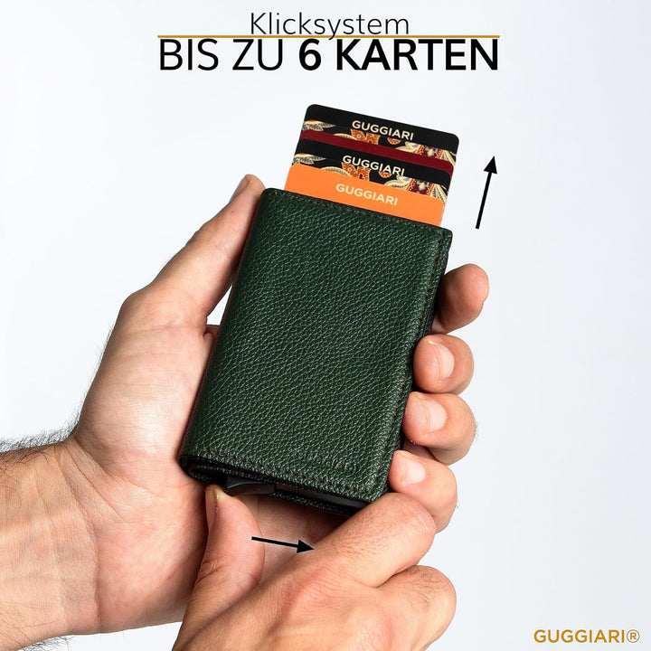 GUGGIARI® Kreditkartenetui - Kartenetui mit Münzfach/Kartenhalter mit Magnetverschluss - Aluminium R
