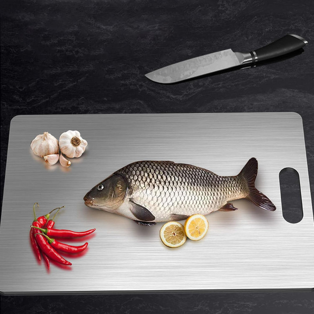 Nitoope 1 Stück Schneidebrett, Titan schneidebrett, Schneidebrett Edelstahl, Cutting Board, Schneide